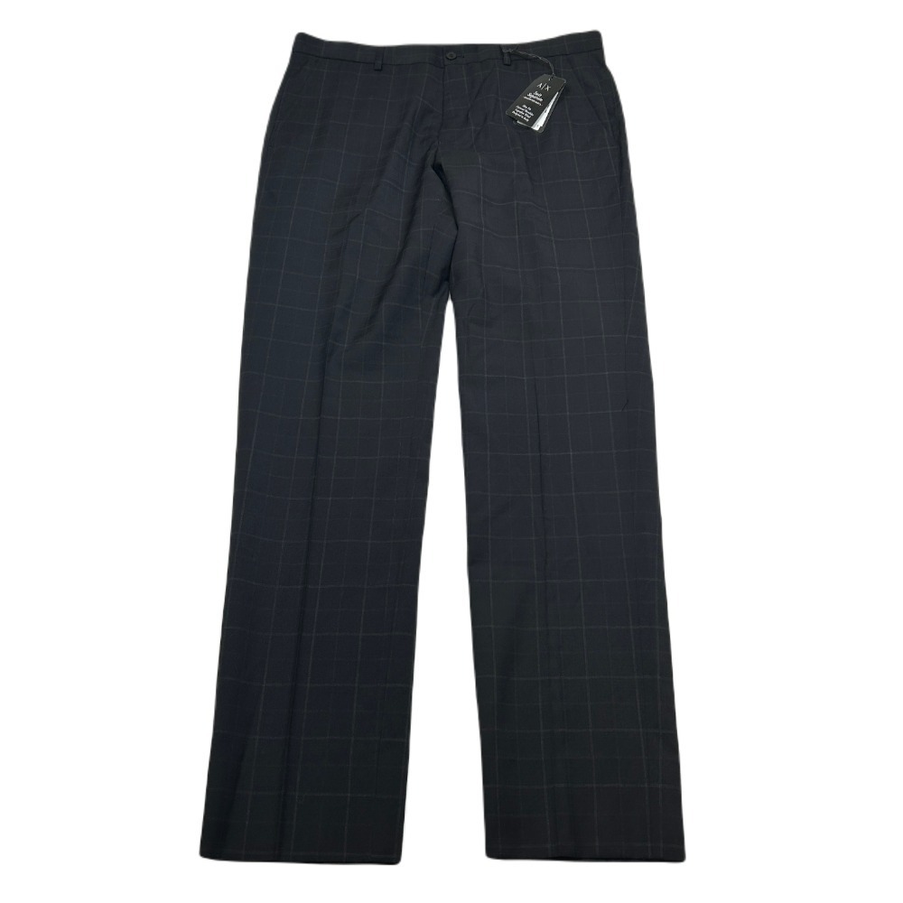 Armani Exchange Slim Fit Dress Pants Mens 36x34‎ Black Windowpane $225